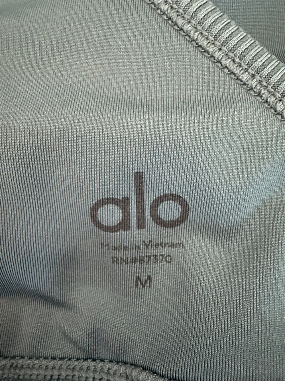 Alo Yoga Ribbed Crossover Sports Bra Teal Blue Size Medium